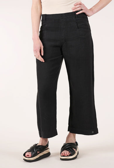 By Basics BB Linen Barrel Pants, Black
