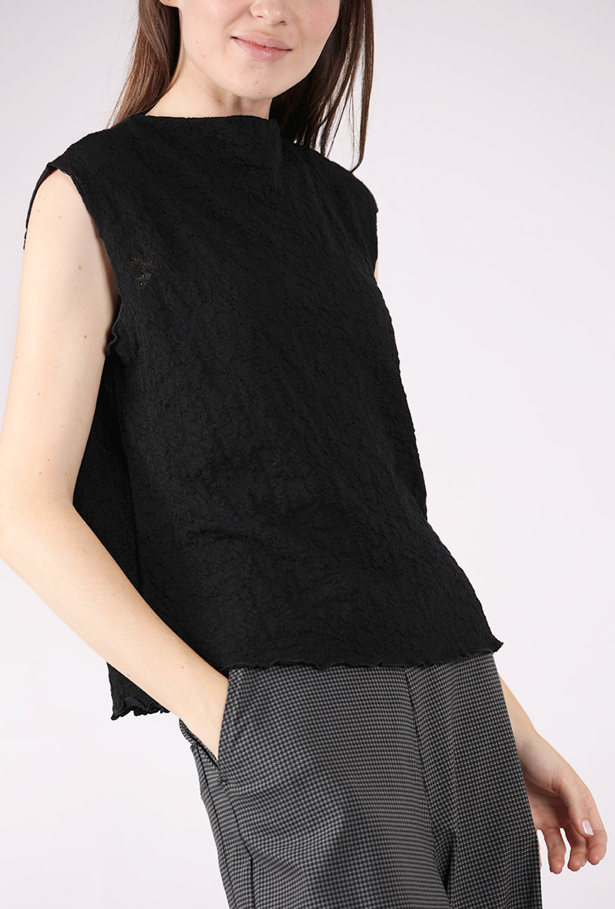 By Basics Bubble Wool Boxy Shell, Black