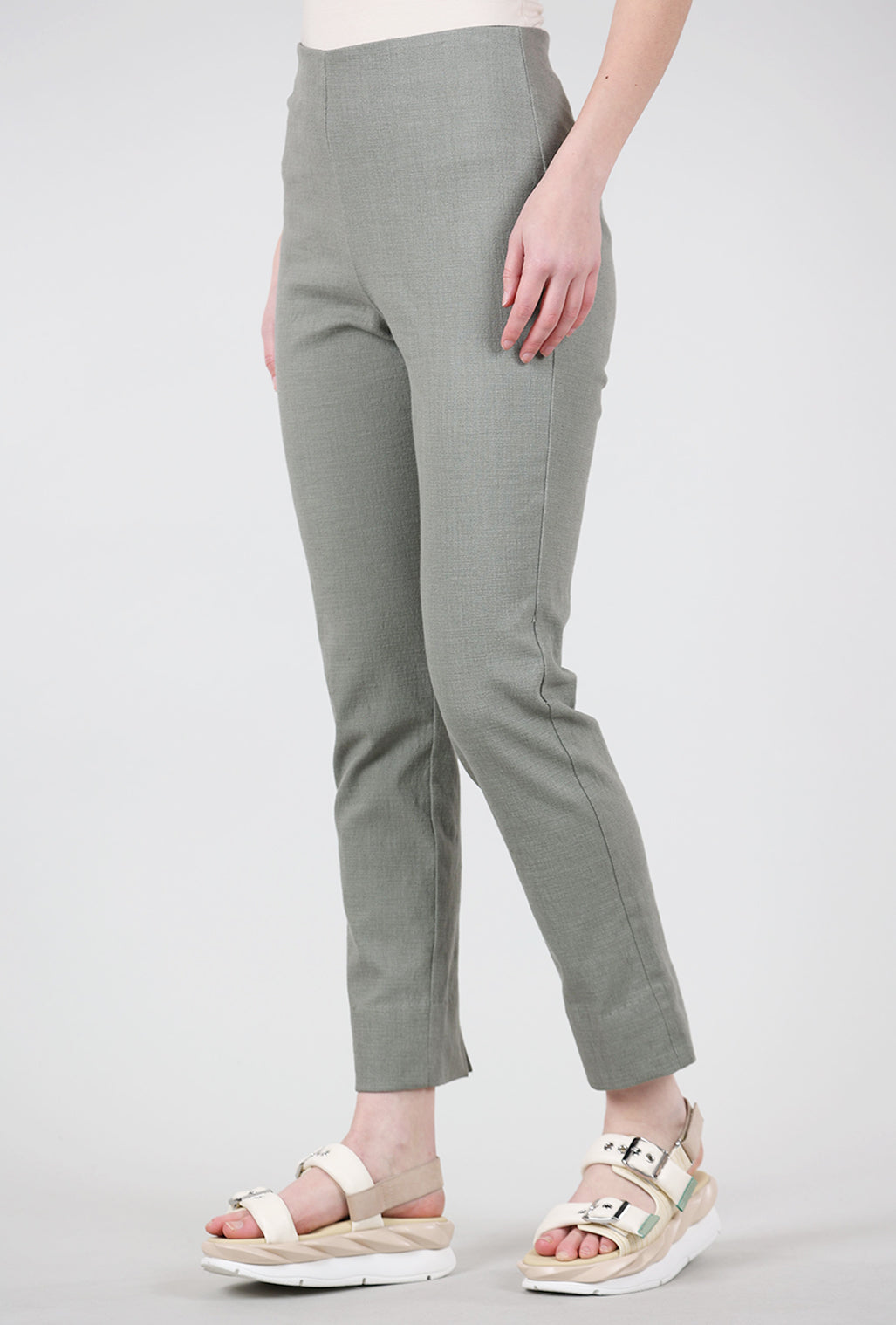 Equestrian Linen Texture Milo Pant, Fatigue
