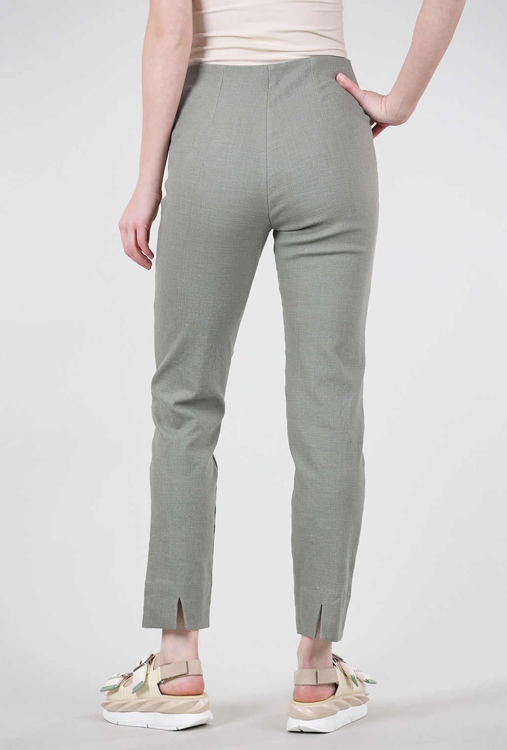 Equestrian Linen Texture Milo Pant, Fatigue