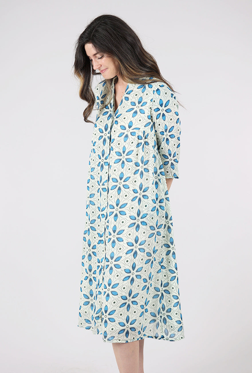 Dolma Heather Cotton Dress, Blue