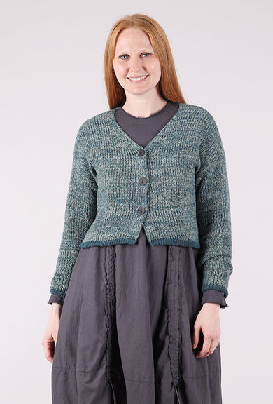 Grizas Marled Crop Cardie, Sky Mix