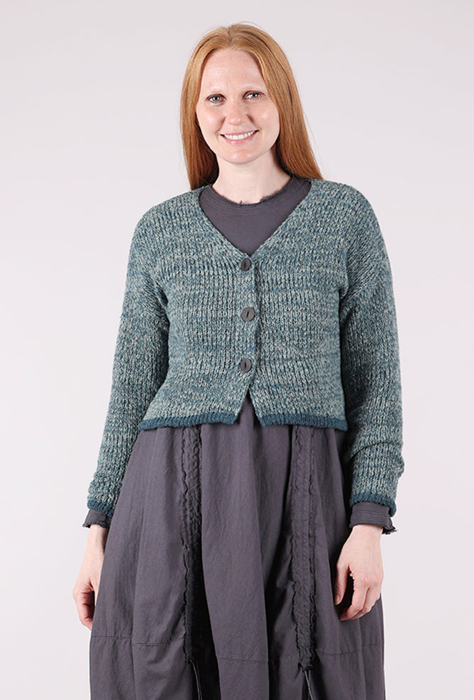 Grizas Marled Crop Cardie, Sky Mix