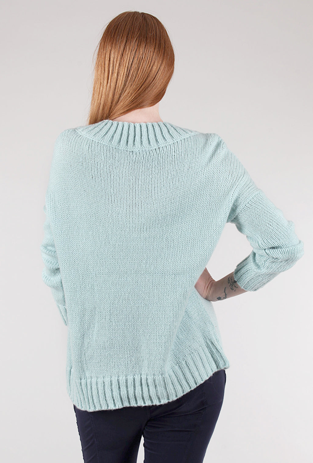 Wooden Ships Mara Split-Neck Crew, Mint
