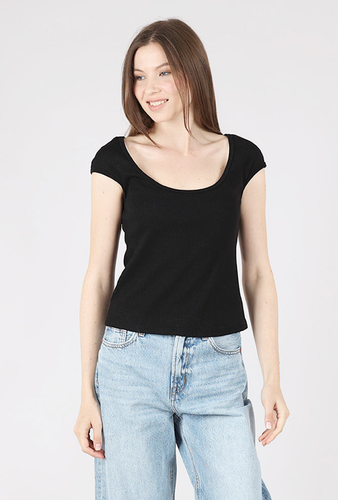 Prairie Underground Bardot Top, Black
