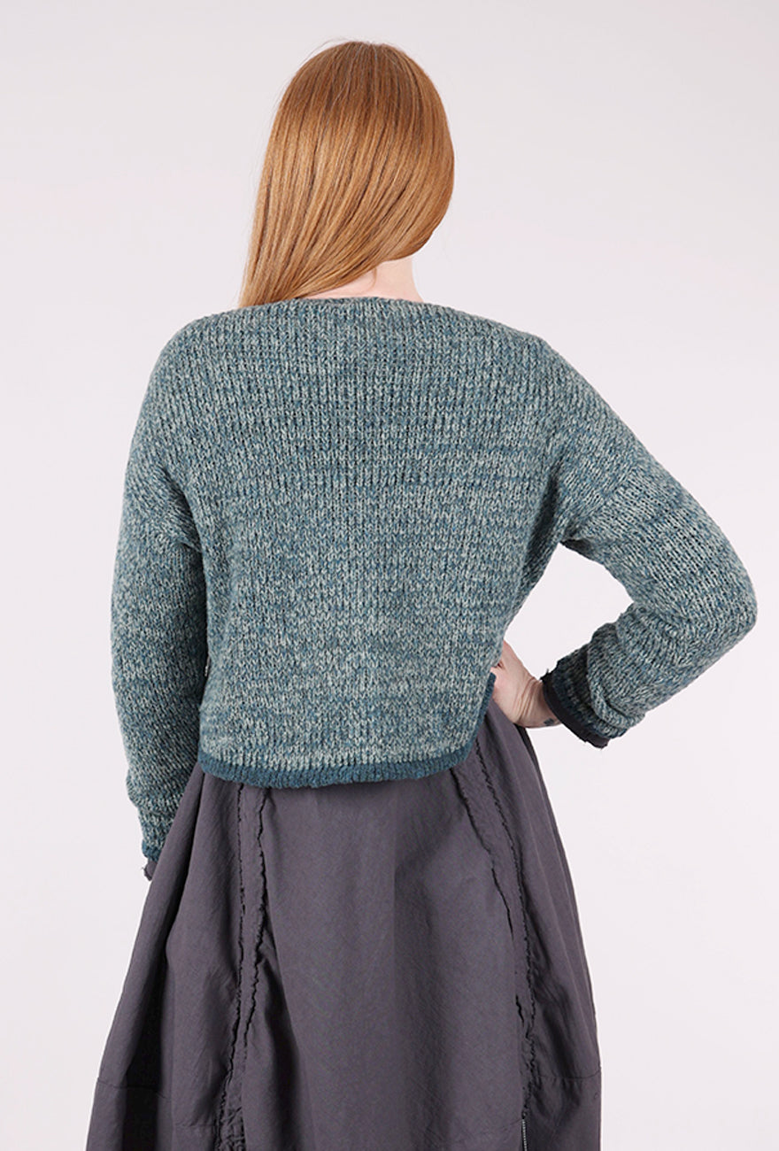 Grizas Marled Crop Cardie, Sky Mix