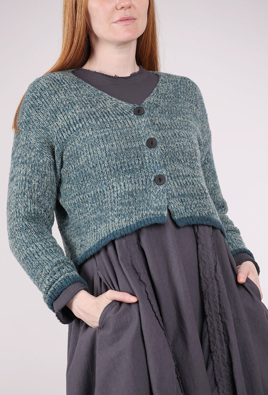 Grizas Marled Crop Cardie, Sky Mix