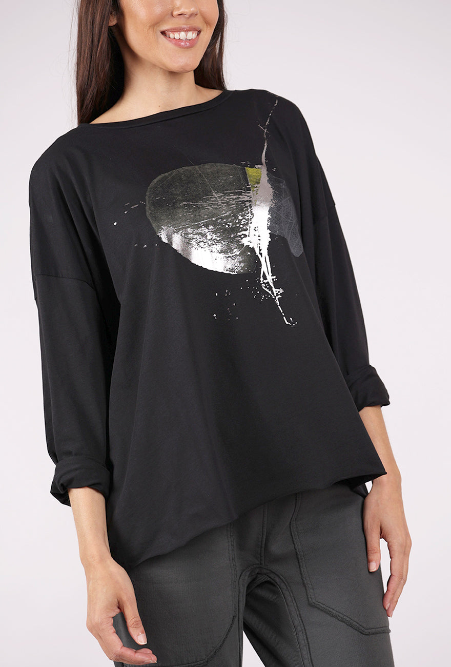 Planet Celestial Boxy Tee, Black