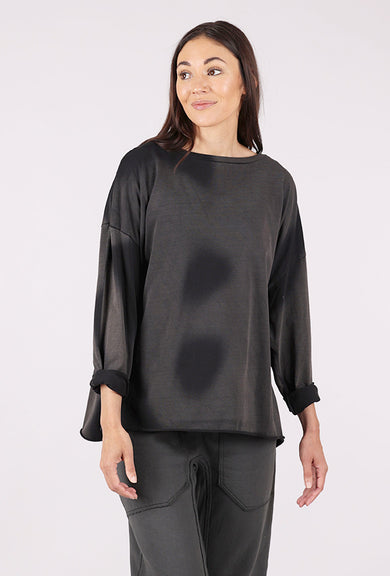 Planet Overdyed Boxy Tee, Black
