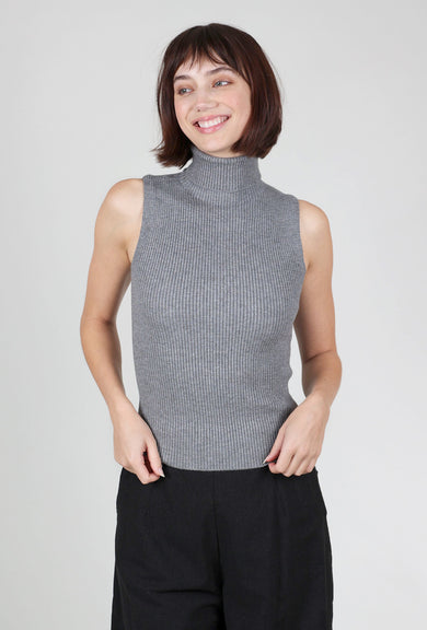 Astrid Jennifer S/L Ribbed Mockneck, Charcoal