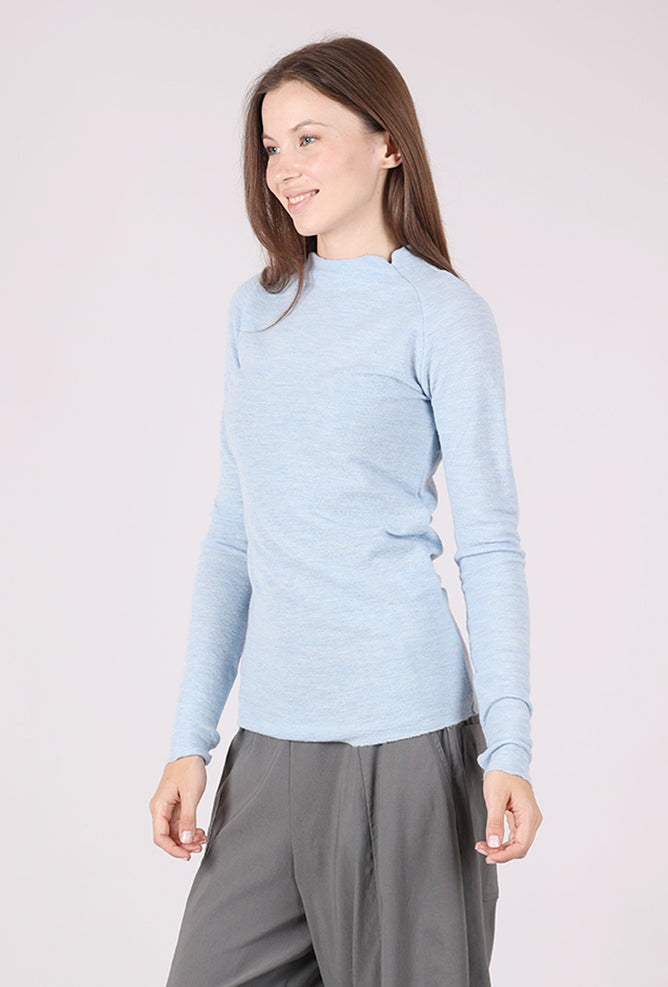 By Basics Saddle Back Neck Pullover, Sky Melange