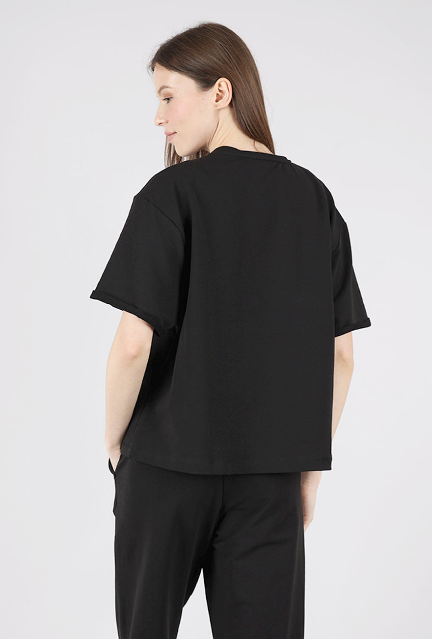 Alembika Stripe Heart Tee, Black