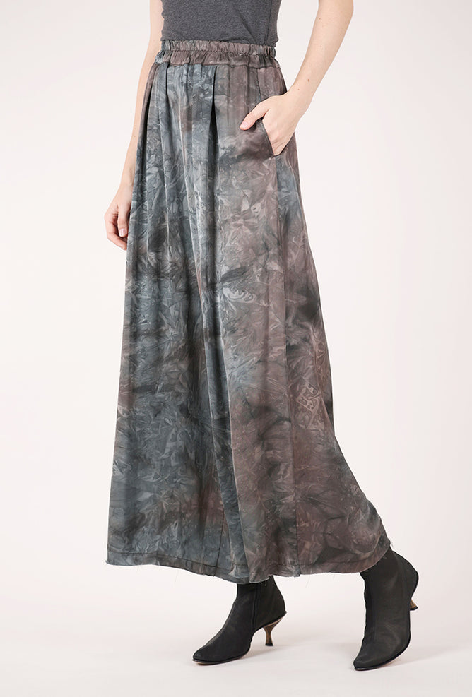 Sanctamuerte Hand-Dyed Palazzo Pant, Bengal Brown