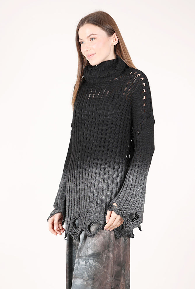 Sanctamuerte Artful Urchin Pullover, Black/Gray