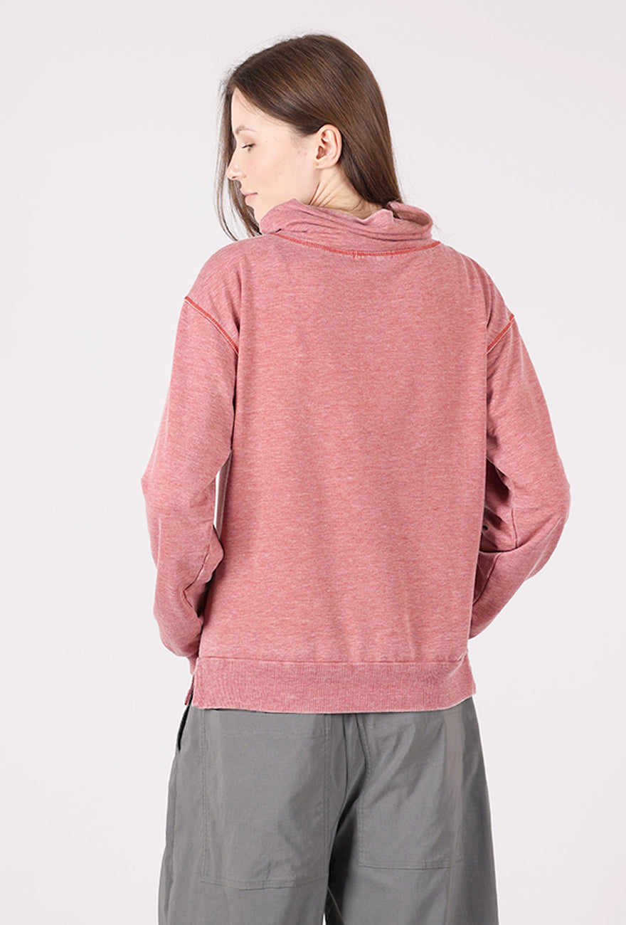 Draped Neck Sweatshirt, Spiced Cider