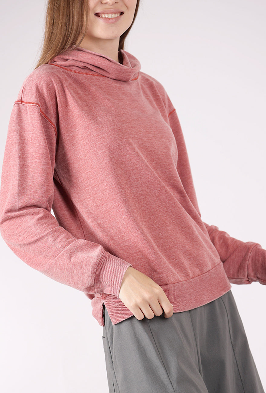 Draped Neck Sweatshirt, Spiced Cider