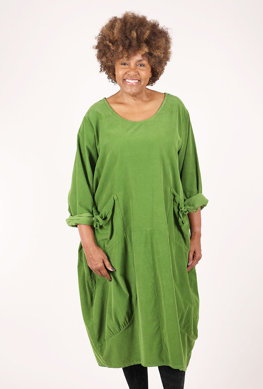 Transparente Clothing Pocket Cord Dress, Kiwi