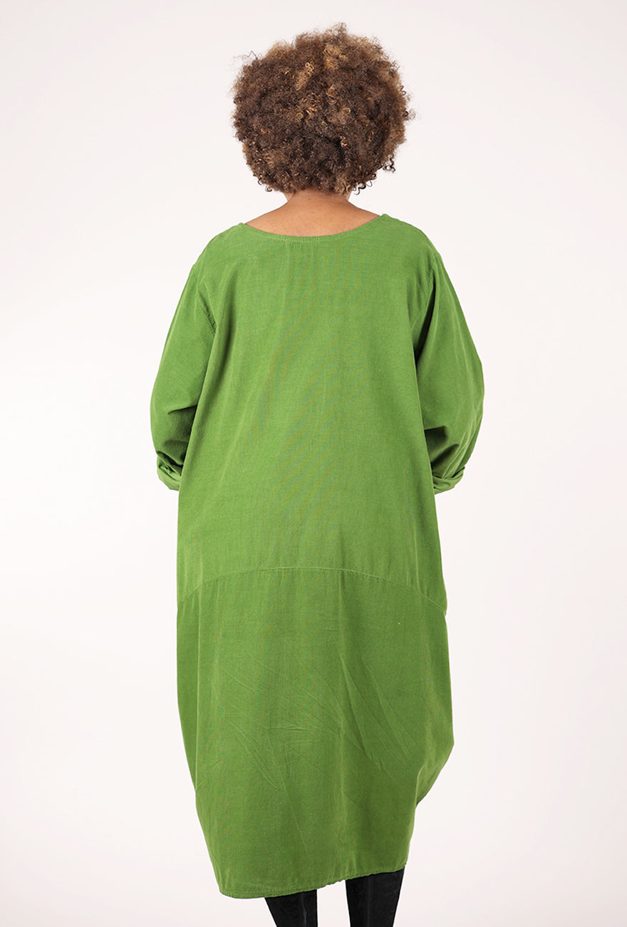 Transparente Clothing Pocket Cord Dress, Kiwi