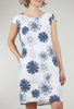 Femme Fatale Linen Trim Dress, White/Sunflower 
