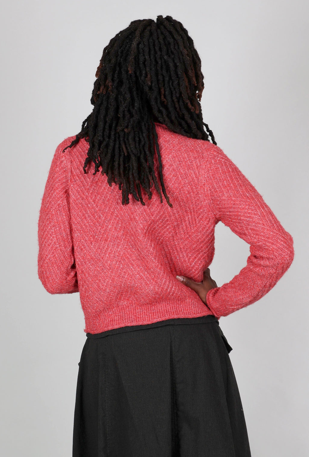 MDM Pauline Cable Cardie, Strawberry