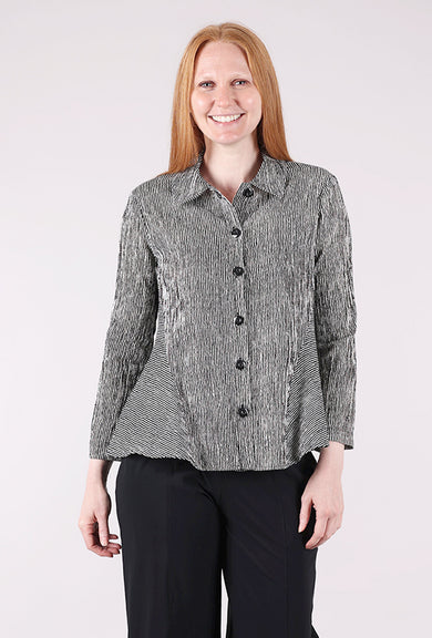 Niche Ridge Stripe Gleam Blouse, Black