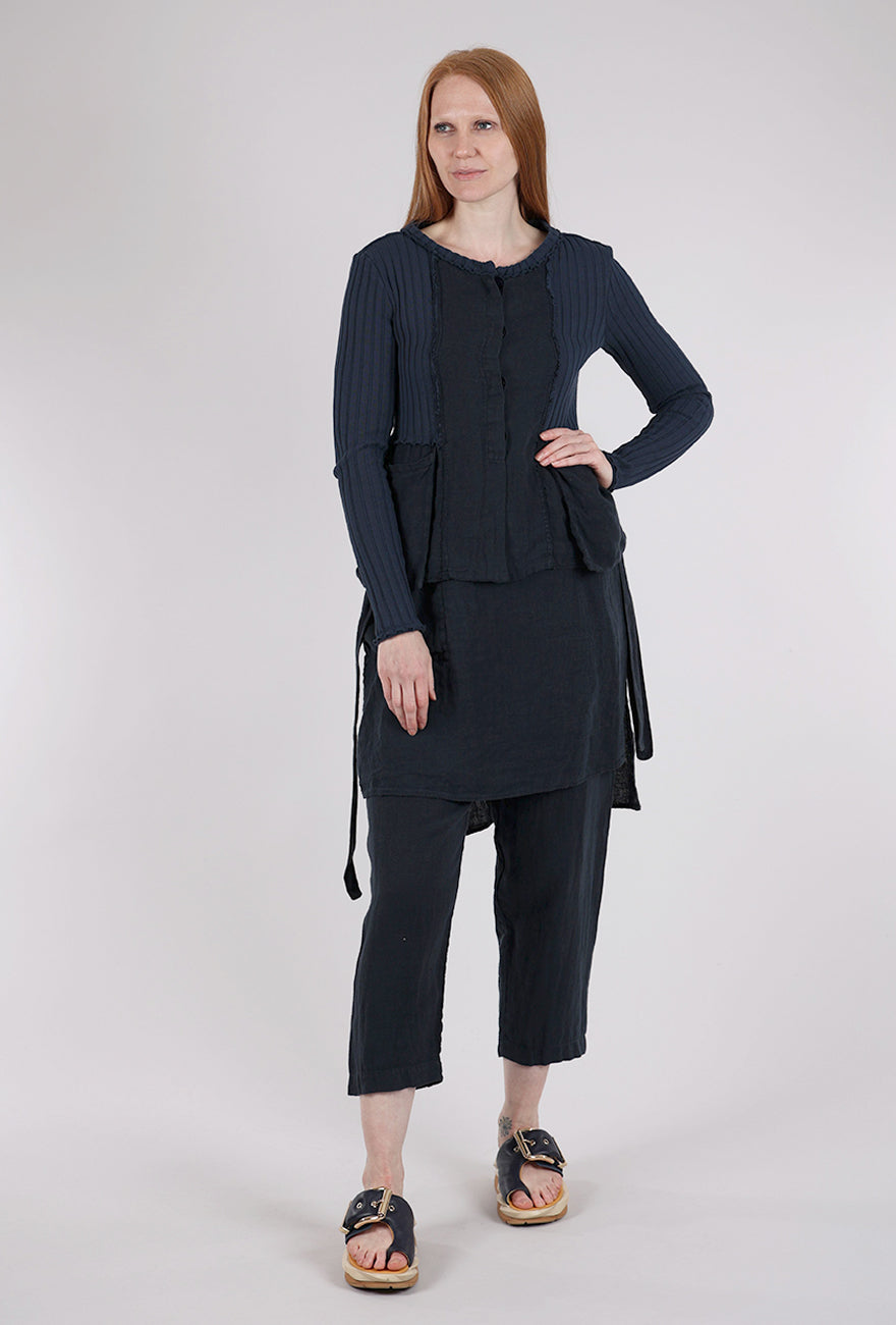 Kedziorek Mixed Media Shrunken Jacket, Navy