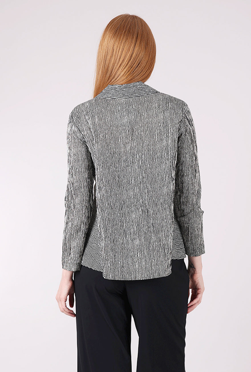 Niche Ridge Stripe Gleam Blouse, Black