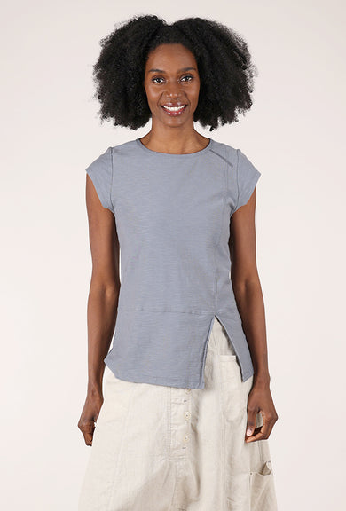Split Seamed Tee, Blue