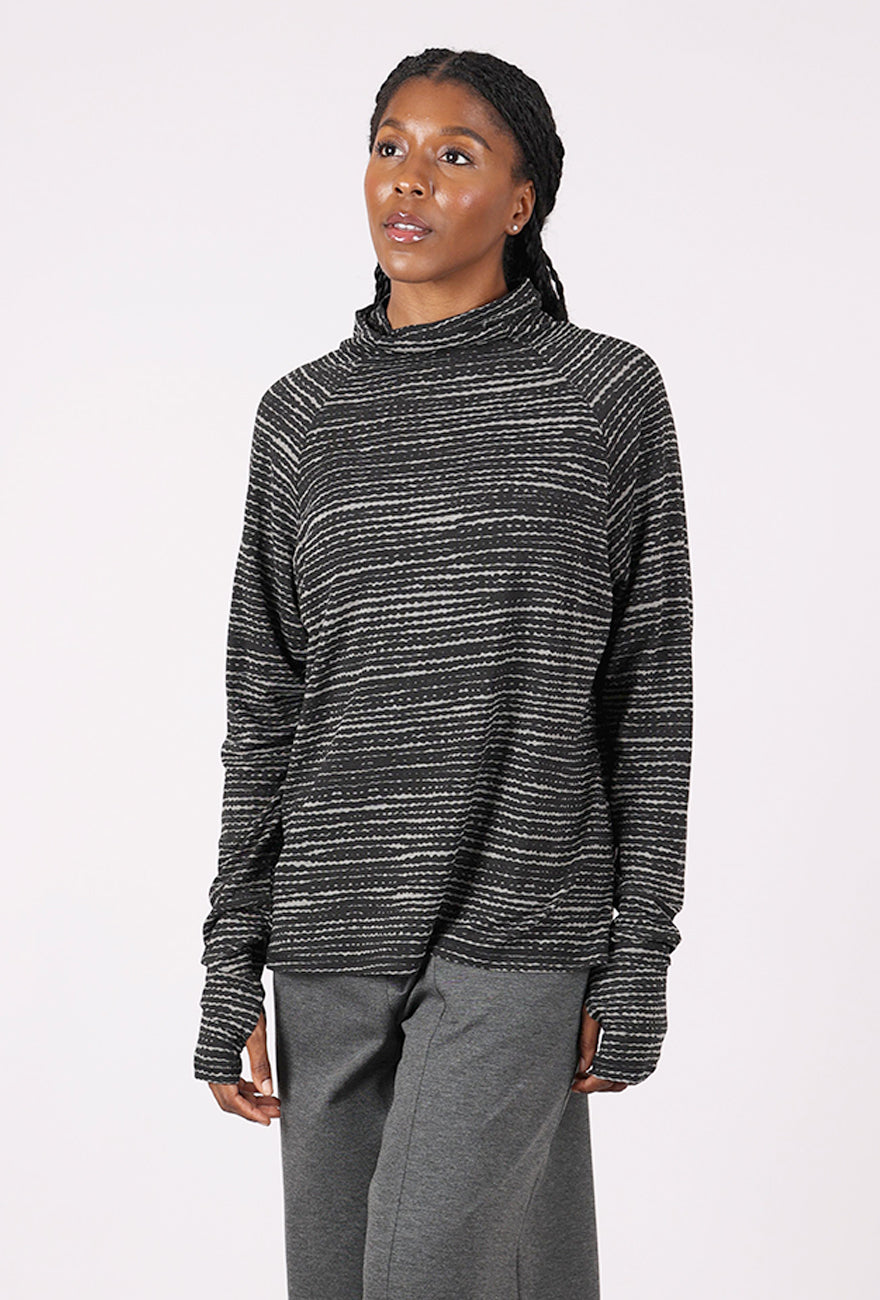 Moyuru Squiggles Tneck, Black/Gray