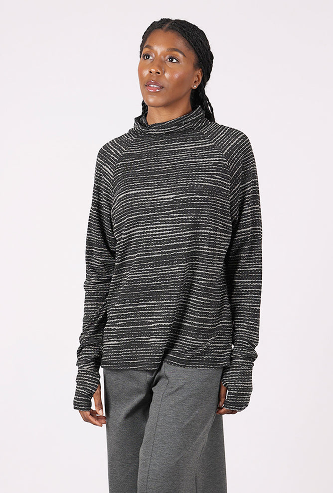 Moyuru Squiggles Tneck, Black/Gray