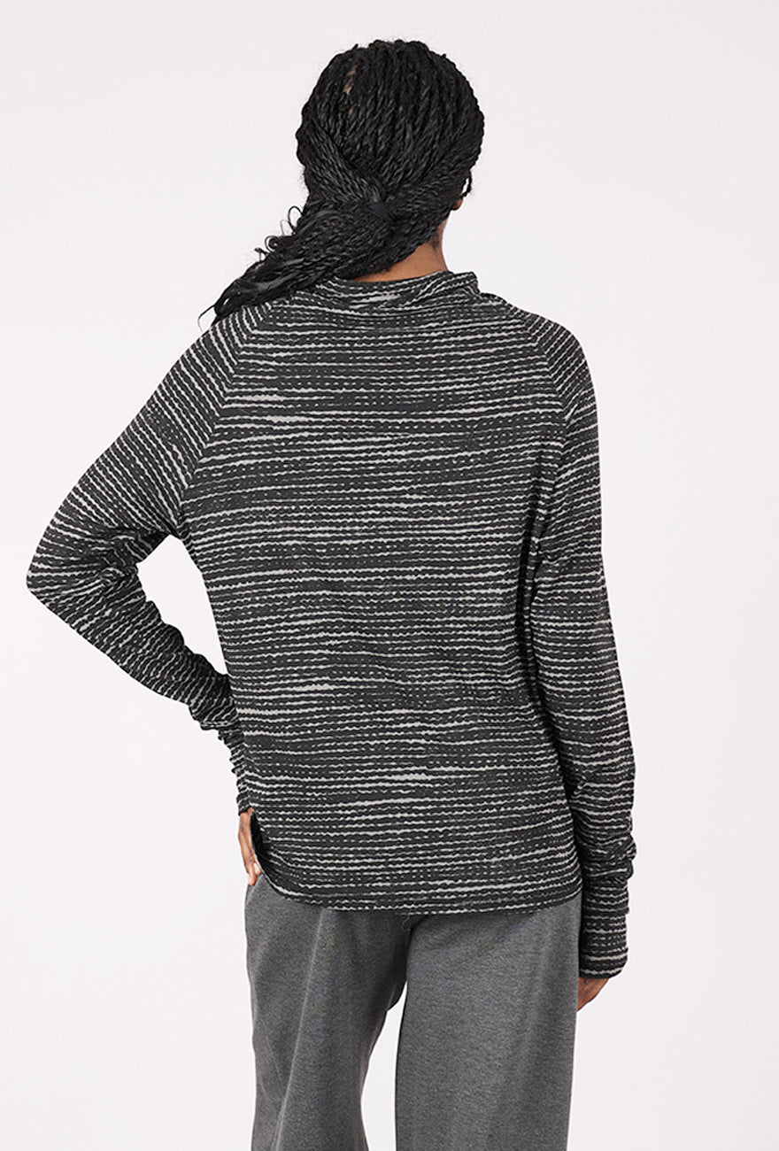 Moyuru Squiggles Tneck, Black/Gray