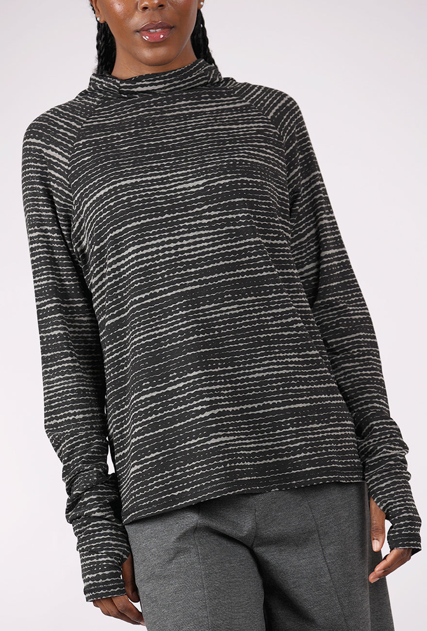 Moyuru Squiggles Tneck, Black/Gray