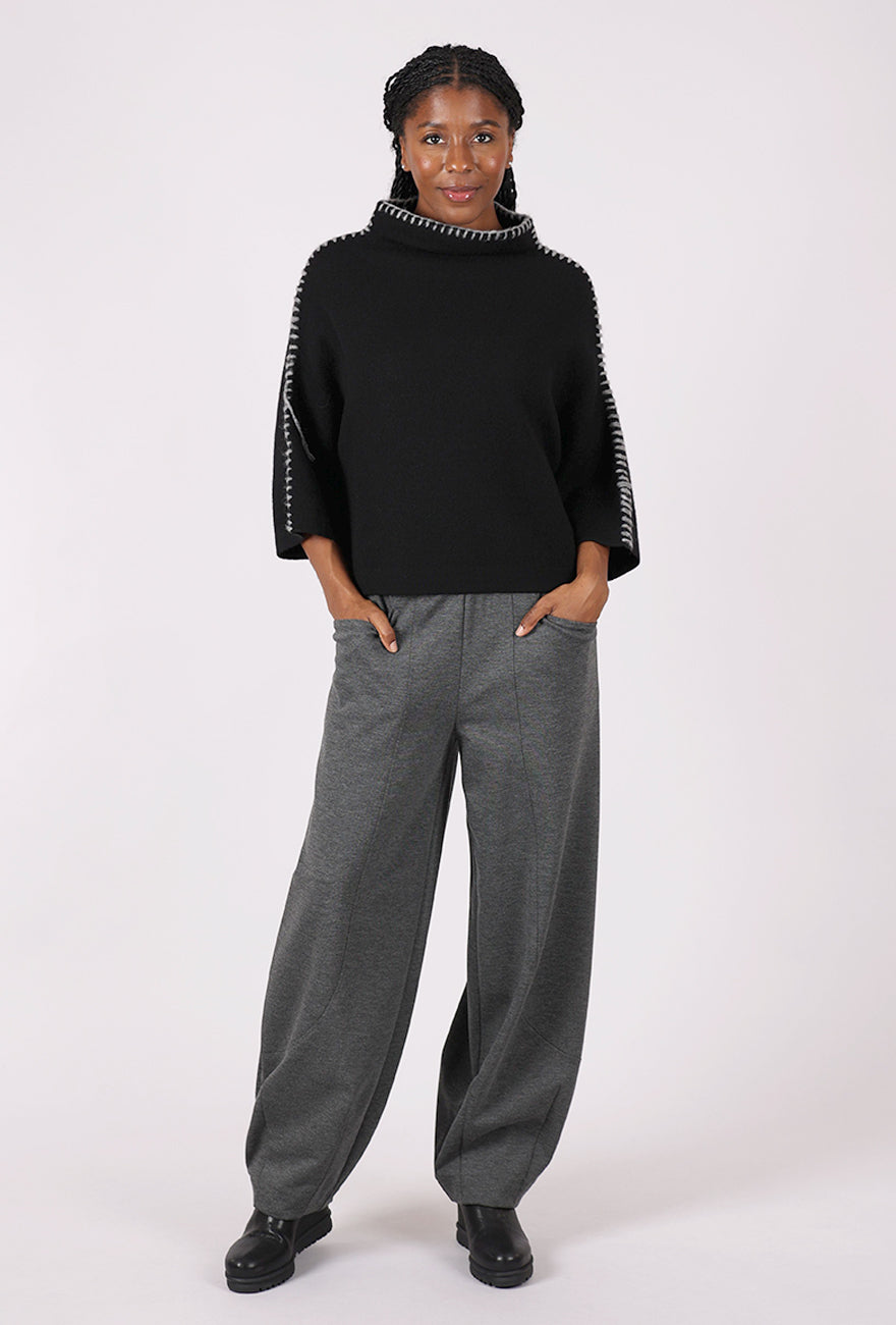 Moyuru Whipstitch Pullover, Black