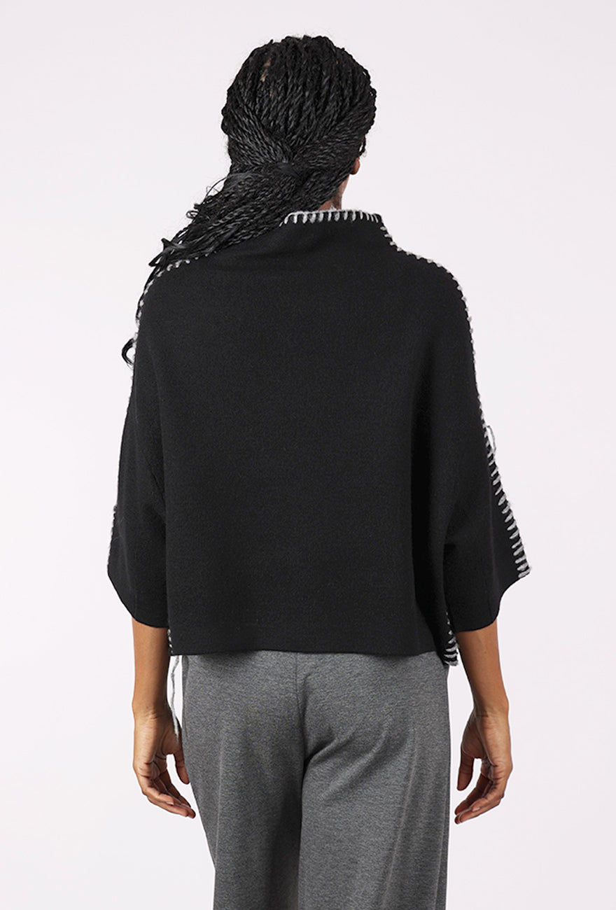 Moyuru Whipstitch Pullover, Black
