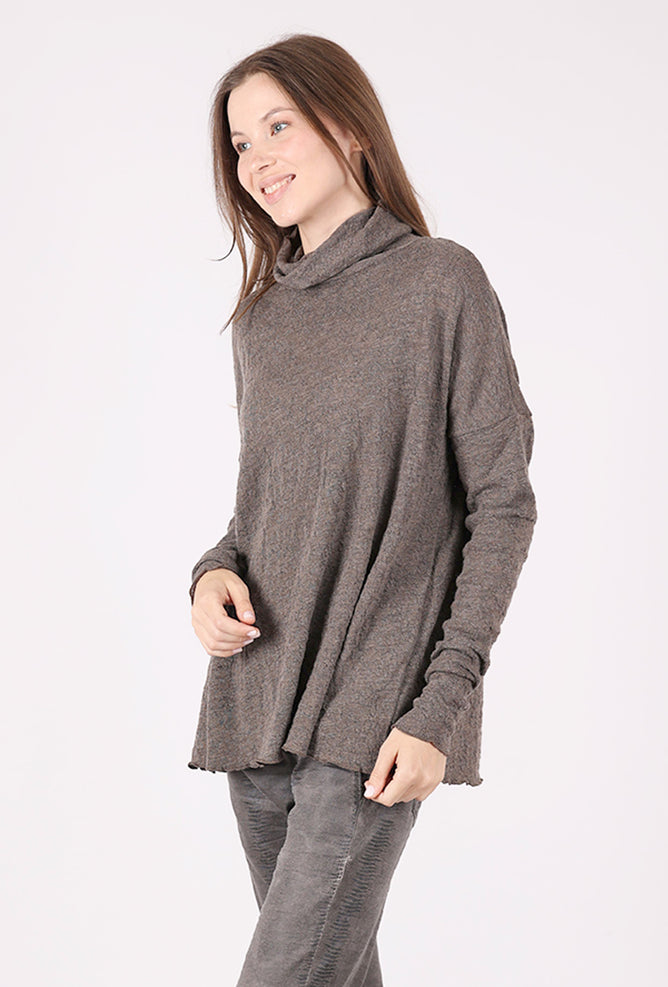 By Basics Rollneck Bubble Wool Sweater, Earth Melange