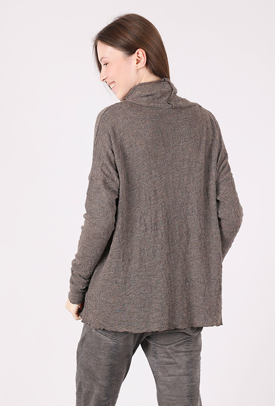 By Basics Rollneck Bubble Wool Sweater, Earth Melange