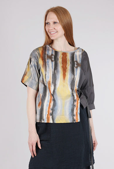 Purple Maroon Thea Schrack Tie Top, Desert Multi