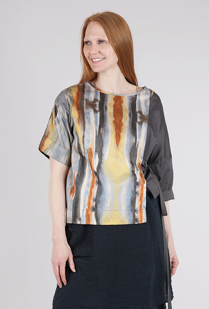 Purple Maroon Thea Schrack Tie Top, Desert Multi