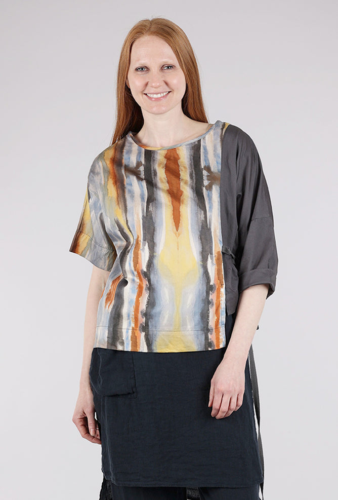 Purple Maroon Thea Schrack Tie Top, Desert Multi