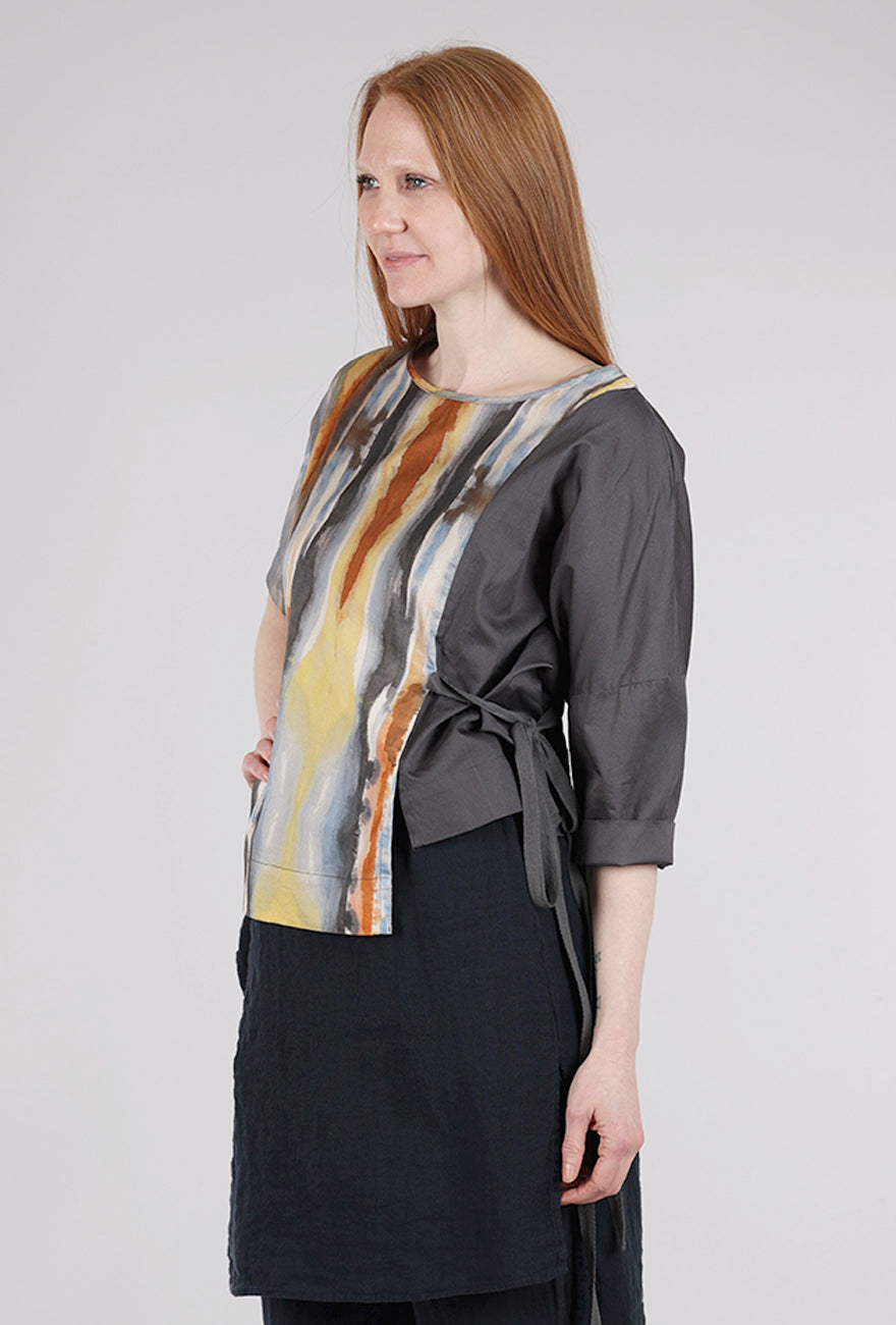 Purple Maroon Thea Schrack Tie Top, Desert Multi