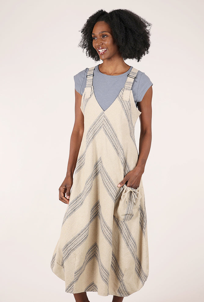Boardwalk Overall Dress, Natural