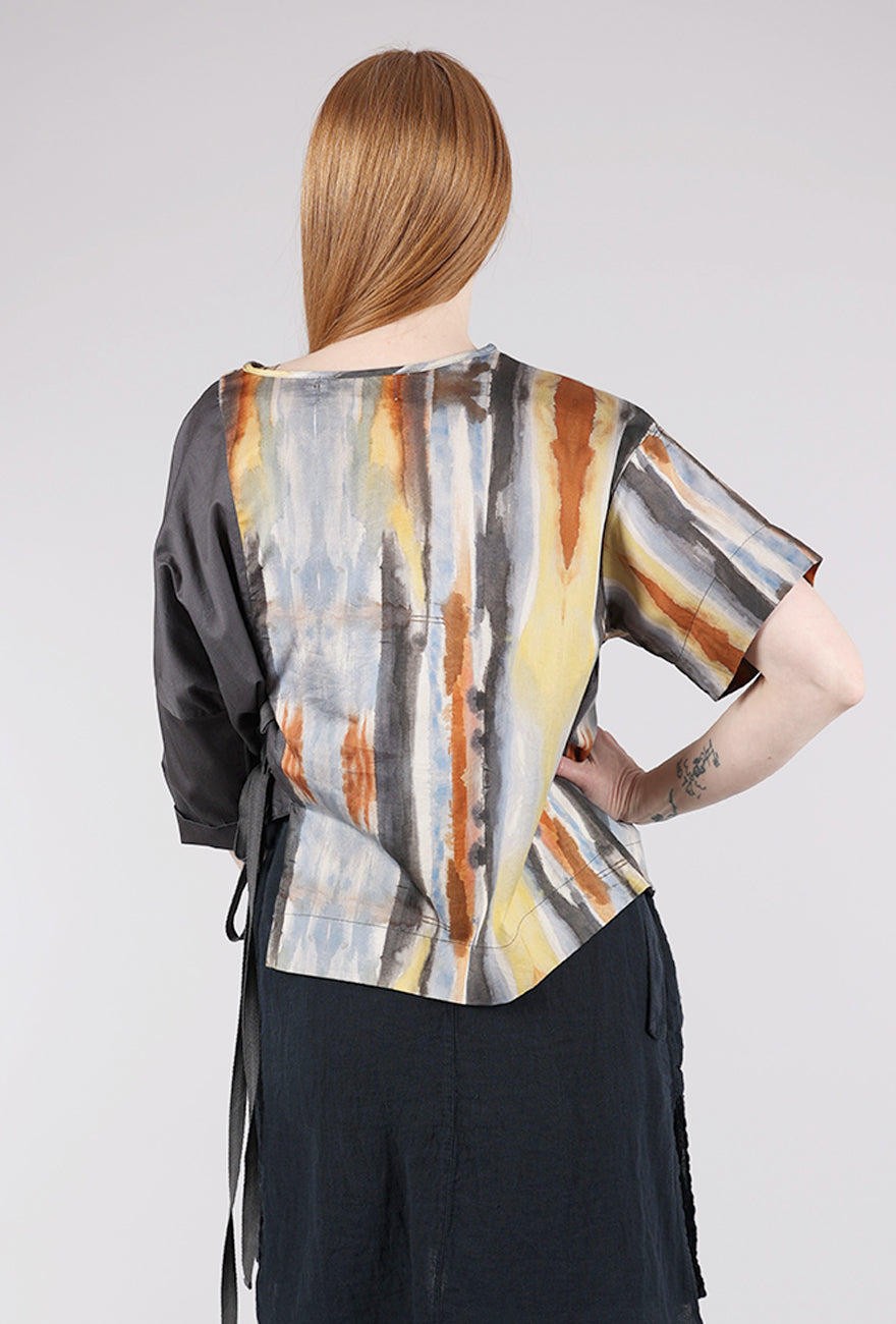 Purple Maroon Thea Schrack Tie Top, Desert Multi
