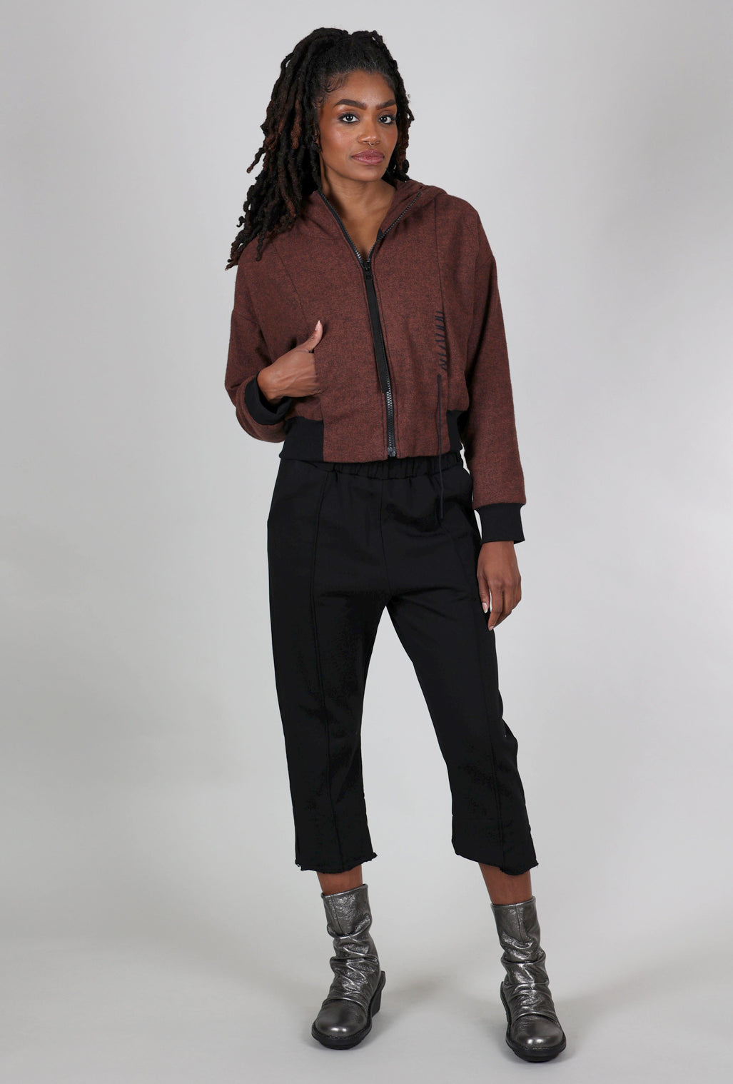Studio B3 Helma Flannel Padded Jacket, Dark Terracotta