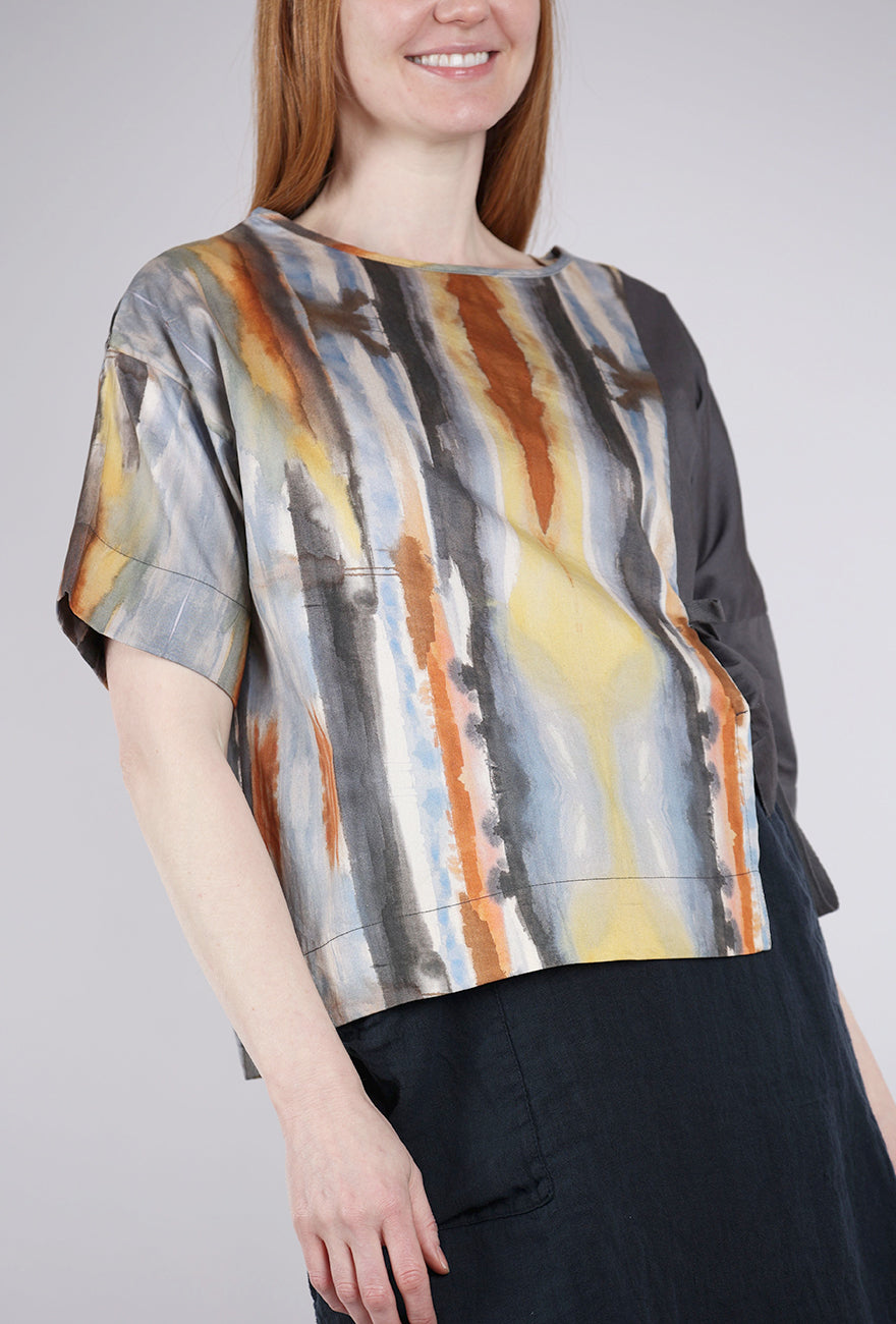 Purple Maroon Thea Schrack Tie Top, Desert Multi