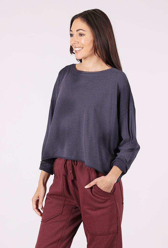 Planet Overdyed Mini Boxy Tee, Midnight