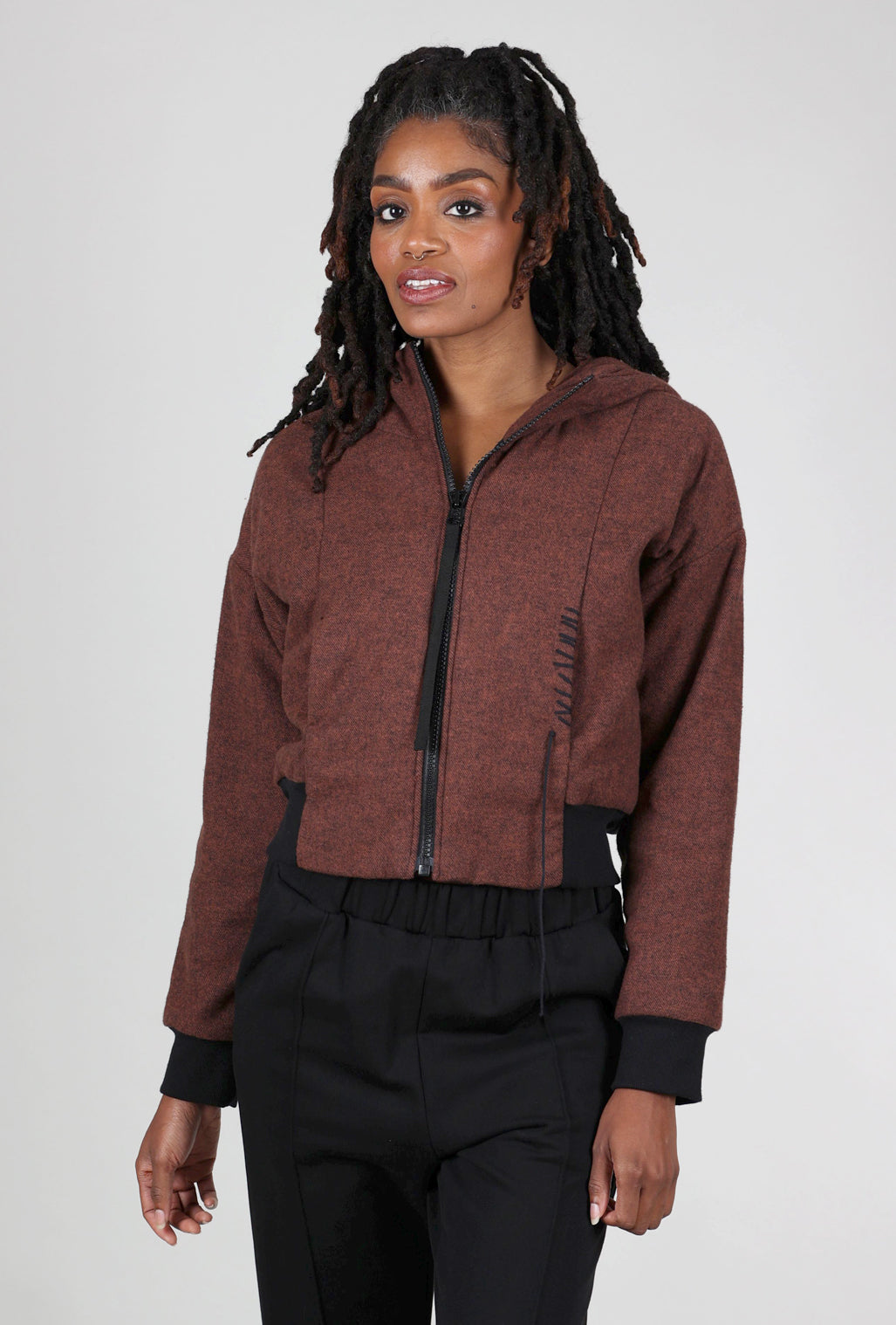 Studio B3 Helma Flannel Padded Jacket, Dark Terracotta