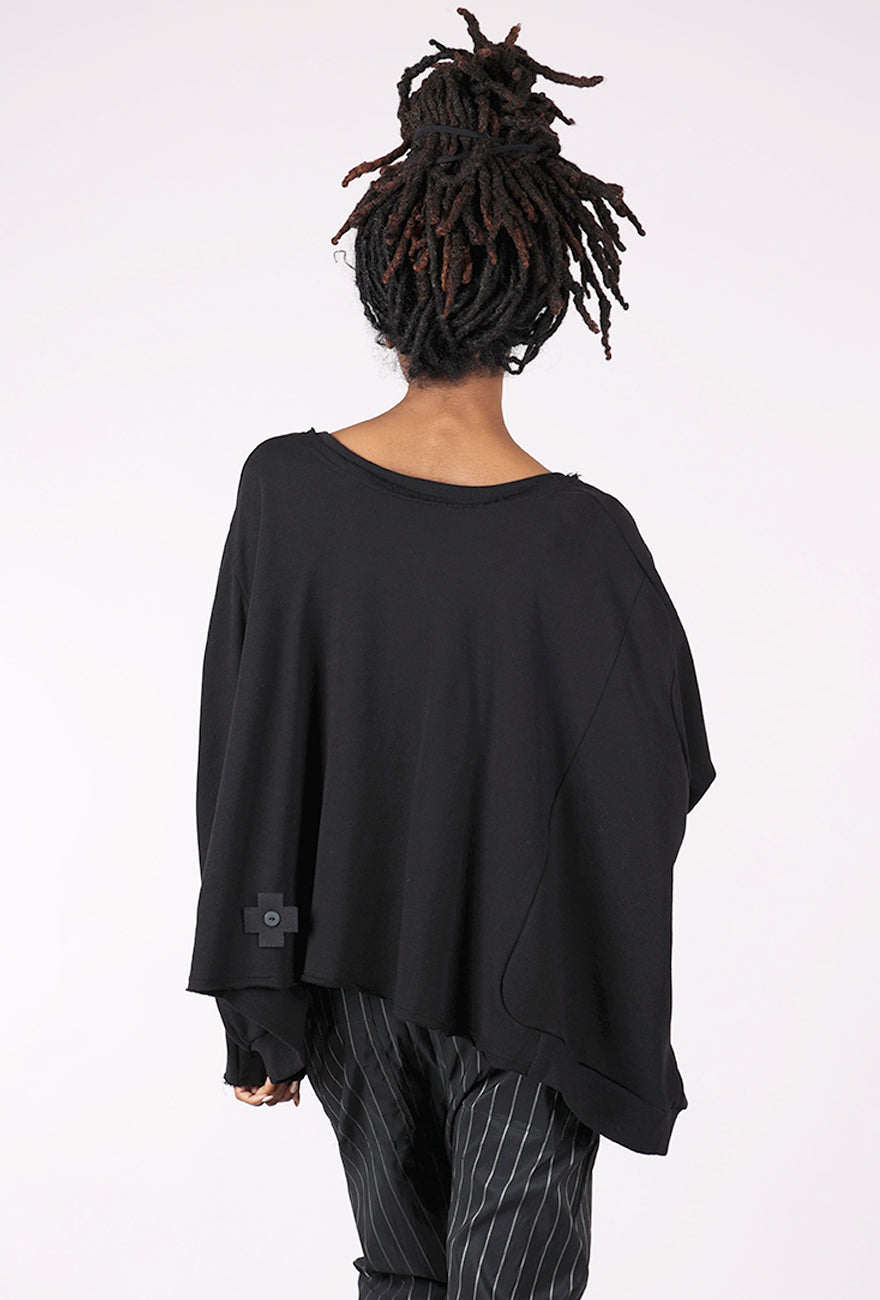 Pluslavie Wide Short Sweat II, Black Print