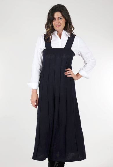 Knit Knit Merino Suspender Dress, Navy Blue