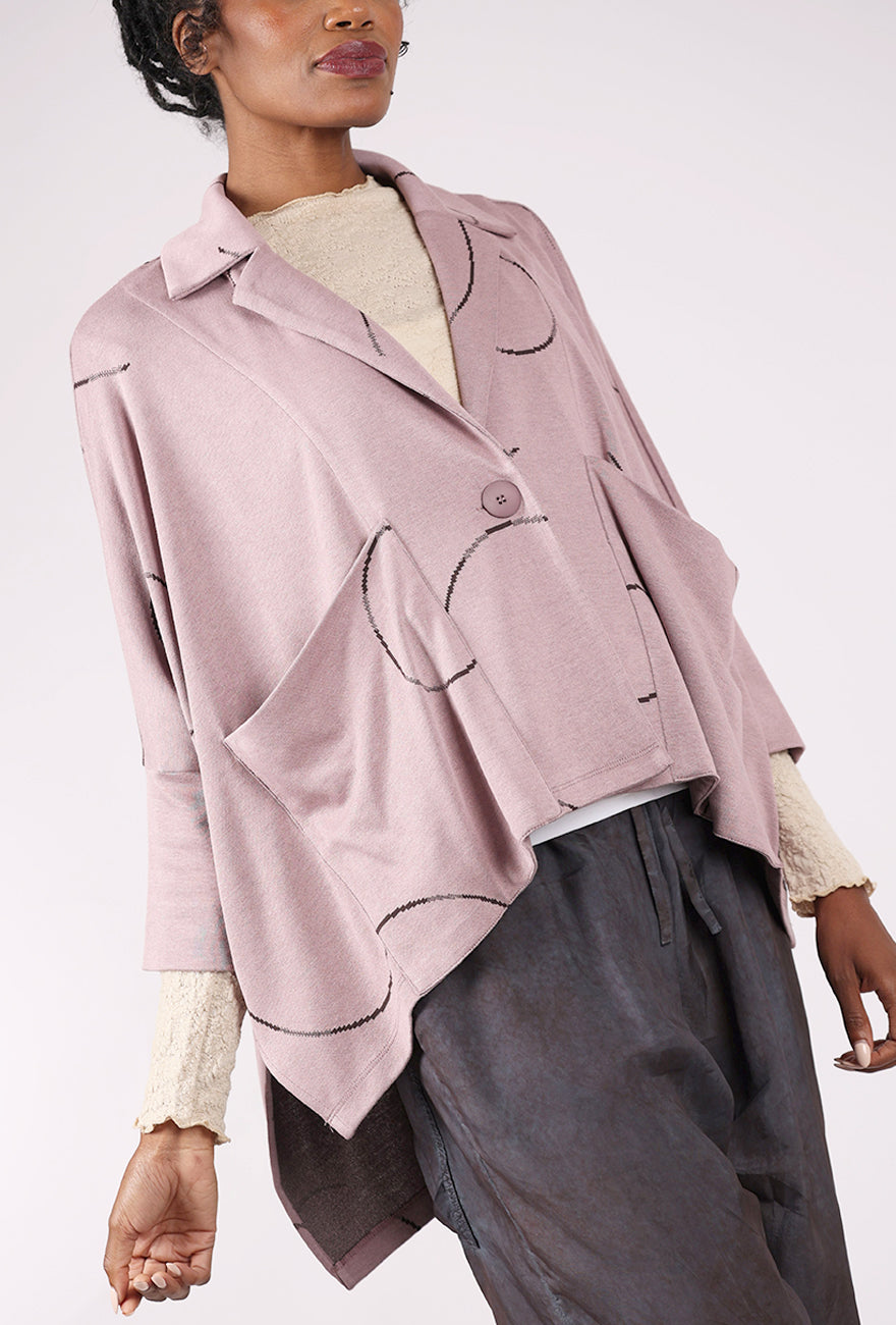 Ozai Knit Oversize Byrne Jacket, Pink