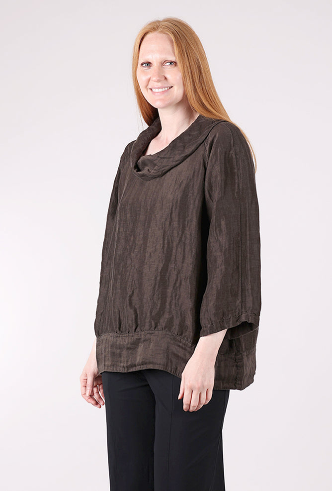 Grizas Silk Blend Cowl Blouse, Forest